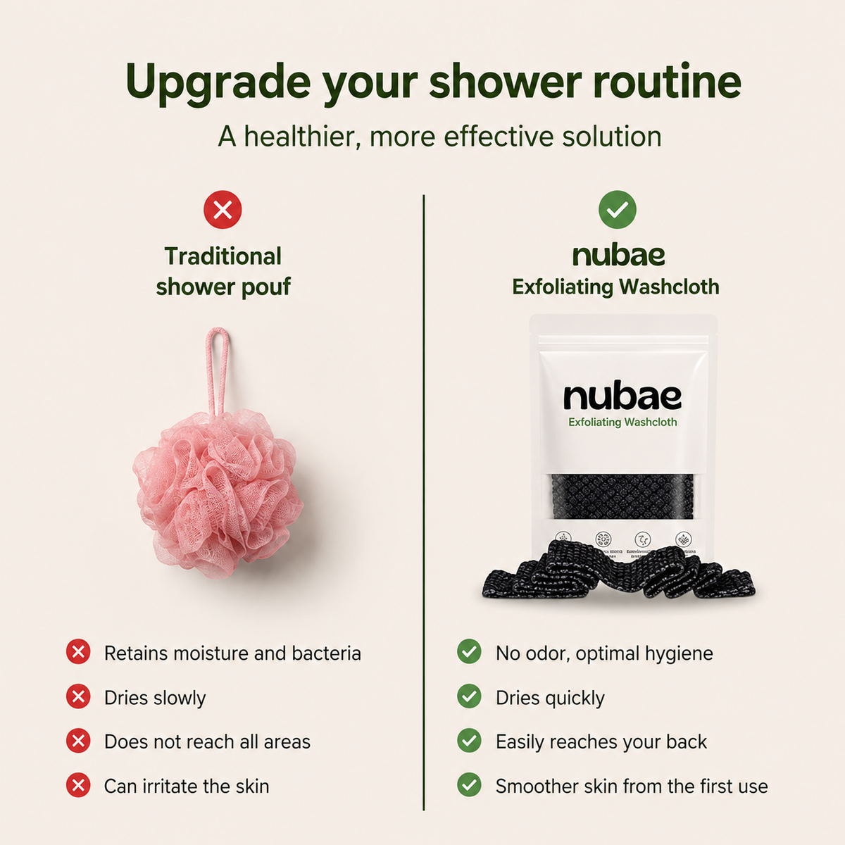 Nubae Exfoliating Shower Towel